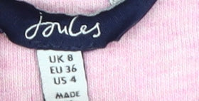 Joules Women's Pink Cotton Henley Sweatshirt UK 8