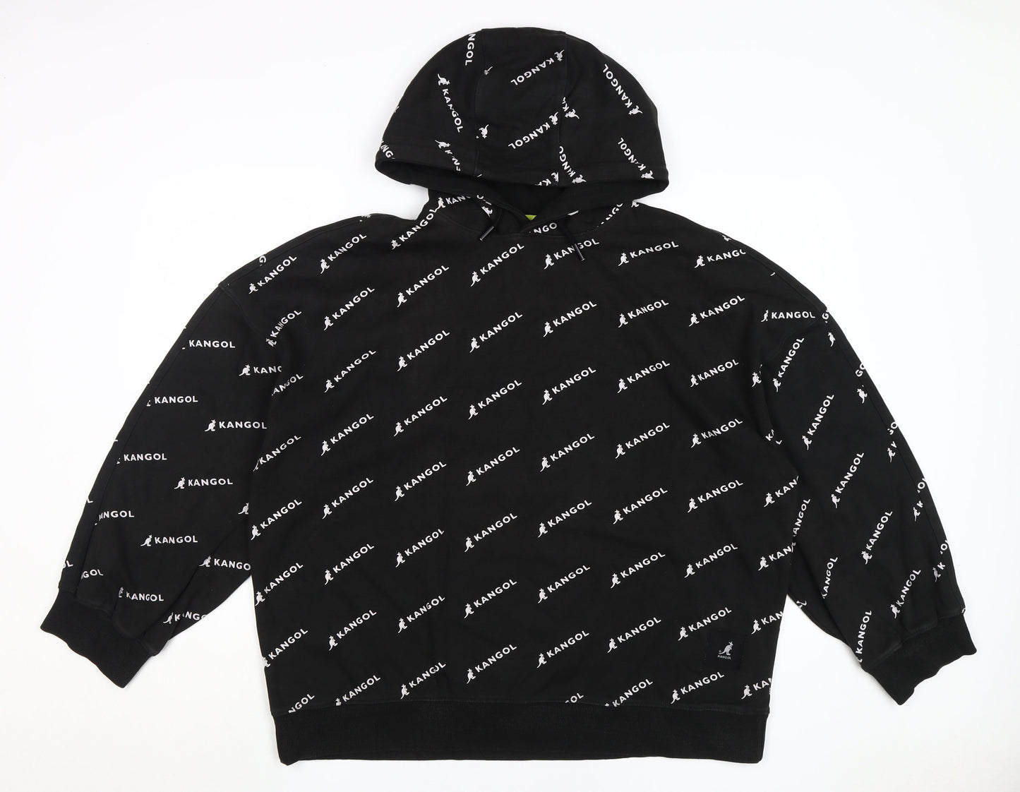 Kangol Women's Black Logo Pullover Hoodie Size 14