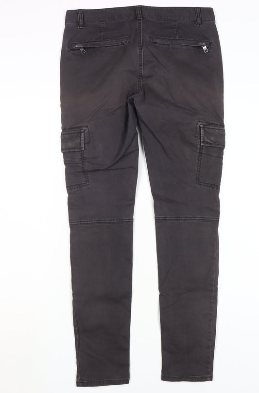 Armani Exchange Women's Black Skinny Cargo Trousers