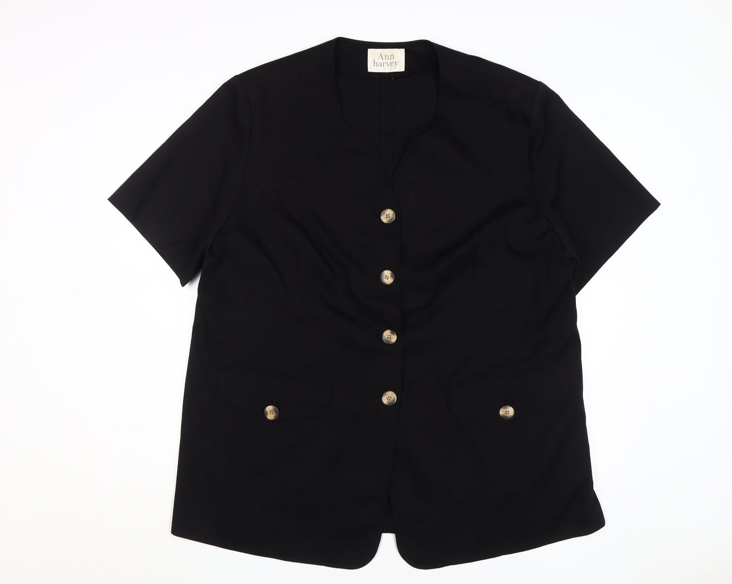Ann Harvey Women's Black Waistcoat Size 18