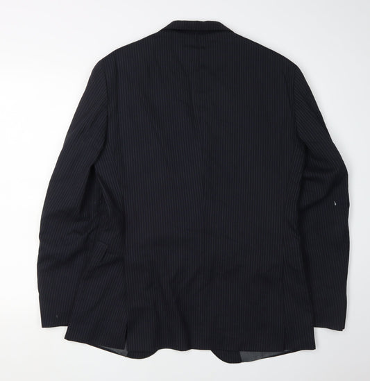 Calvin Klein Men's Blue Striped Blazer Size 48
