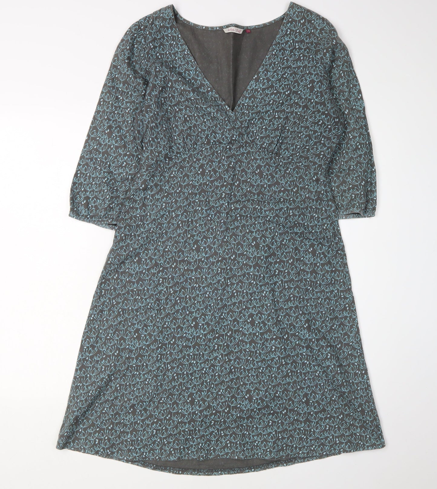 White Stuff Women's Multicoloured V-Neck Dress Size 12
