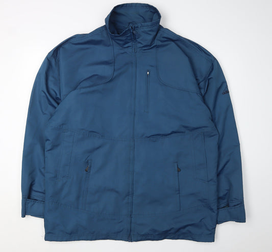 Adidas Men's Blue Basic Jacket, M, Mid-Length, Casual