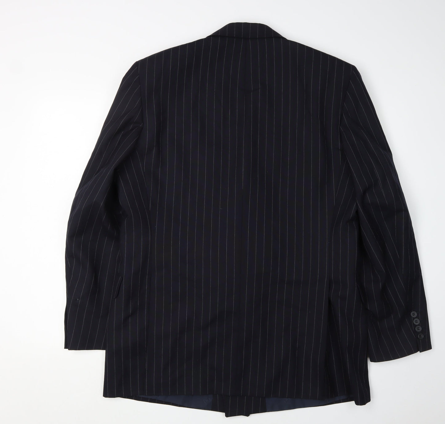 Daks Men's Blue Wool Blazer, 40R, Double-Breasted