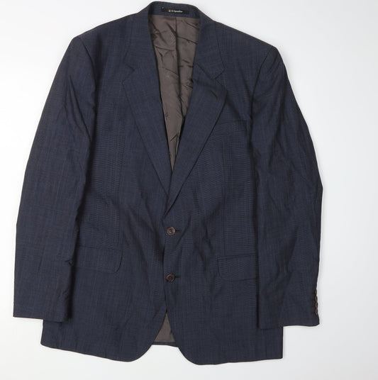 DAKS Men's Blue Wool Blazer 42R Classic Striped