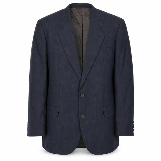 Mens 42 Chest Regular DAKS Blue Two-Button Blazer