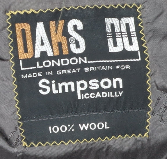 DAKS Men's Blue Wool Blazer 42R Classic Striped