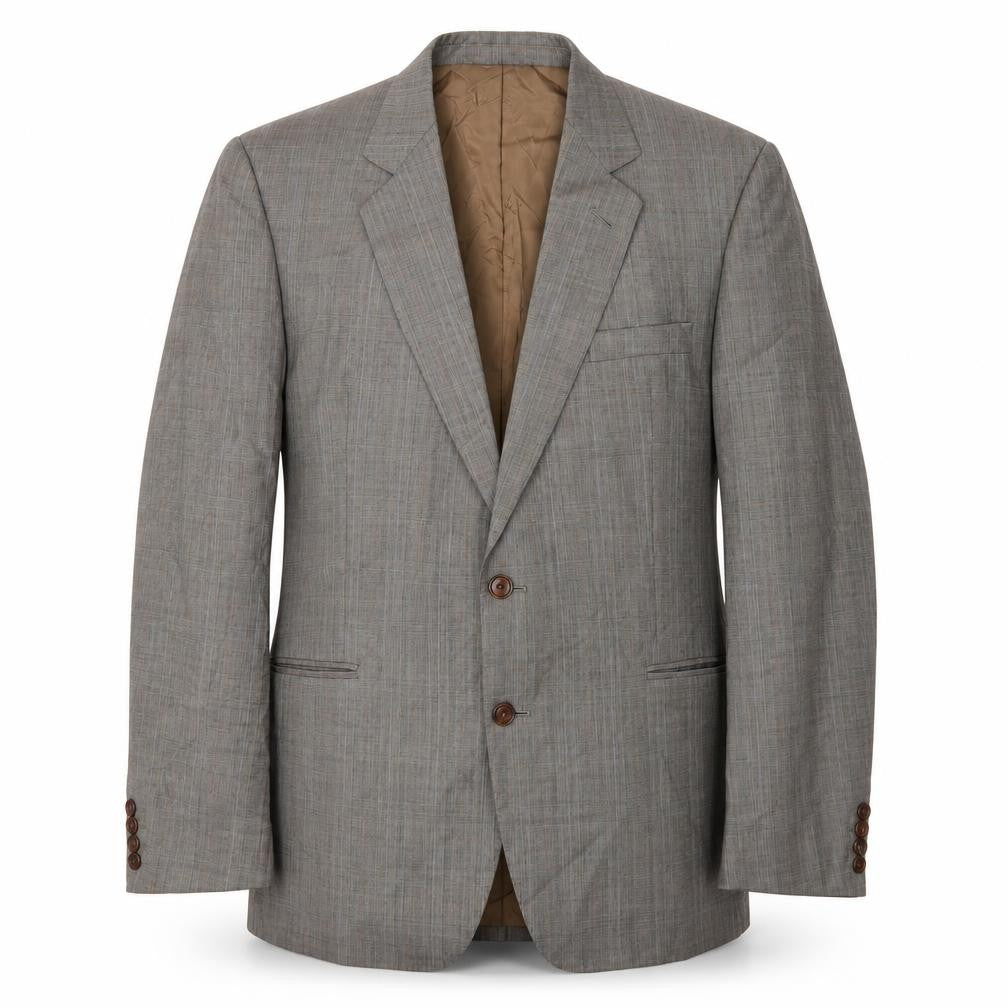 Mens Blank Chest Regular DAKS Grey Two-Button Blazer