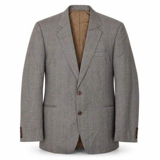 Mens Blank Chest Regular DAKS Grey Two-Button Blazer