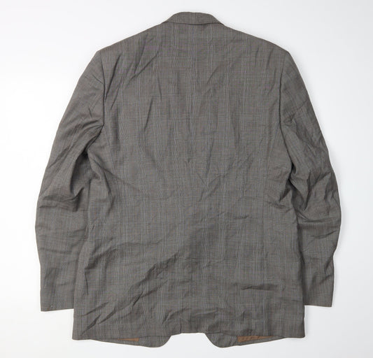 DAKS Men's Grey Check Blazer Jacket 48