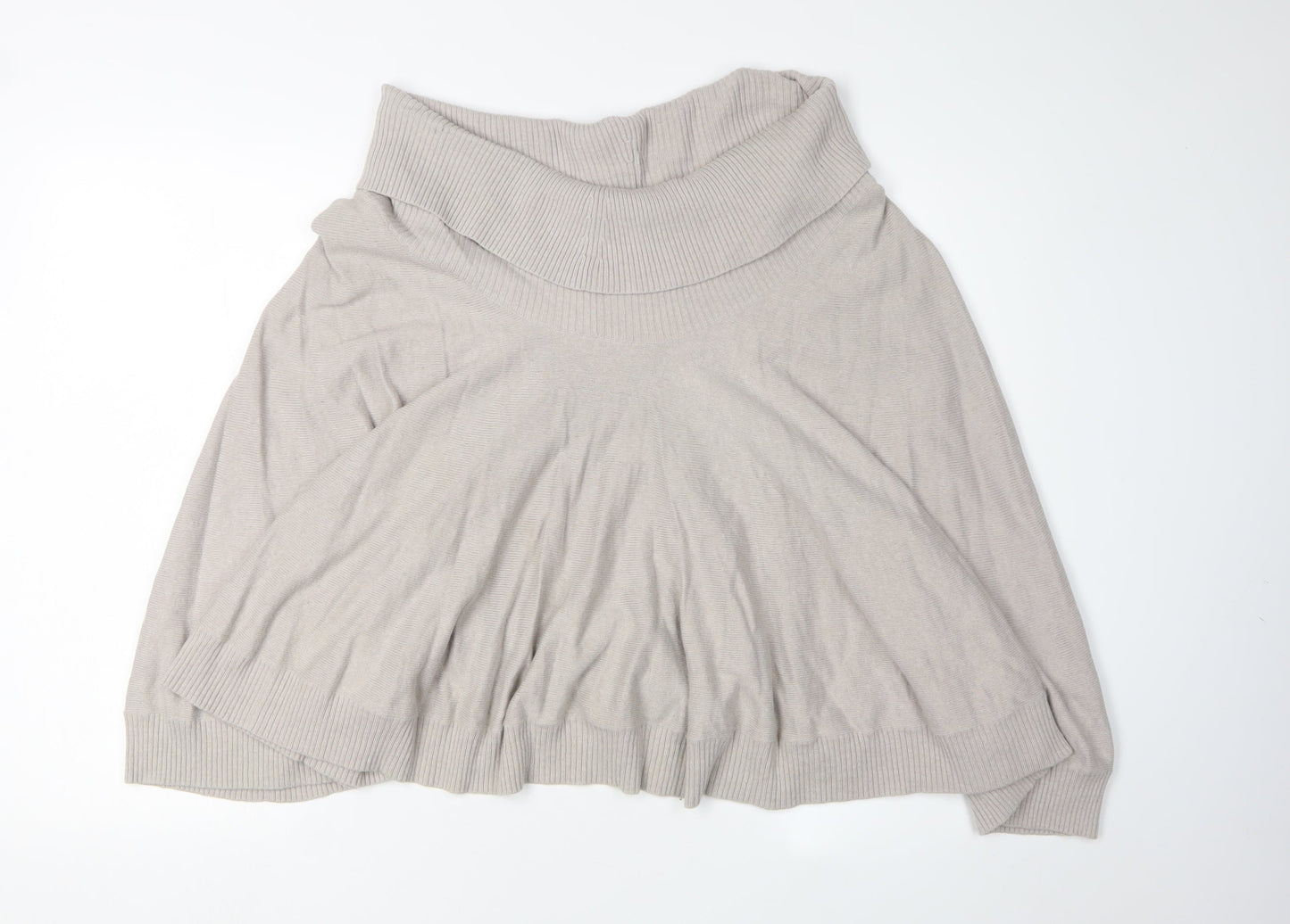 DKNY Women's Beige Cape Cowl Neck Jumper One Size