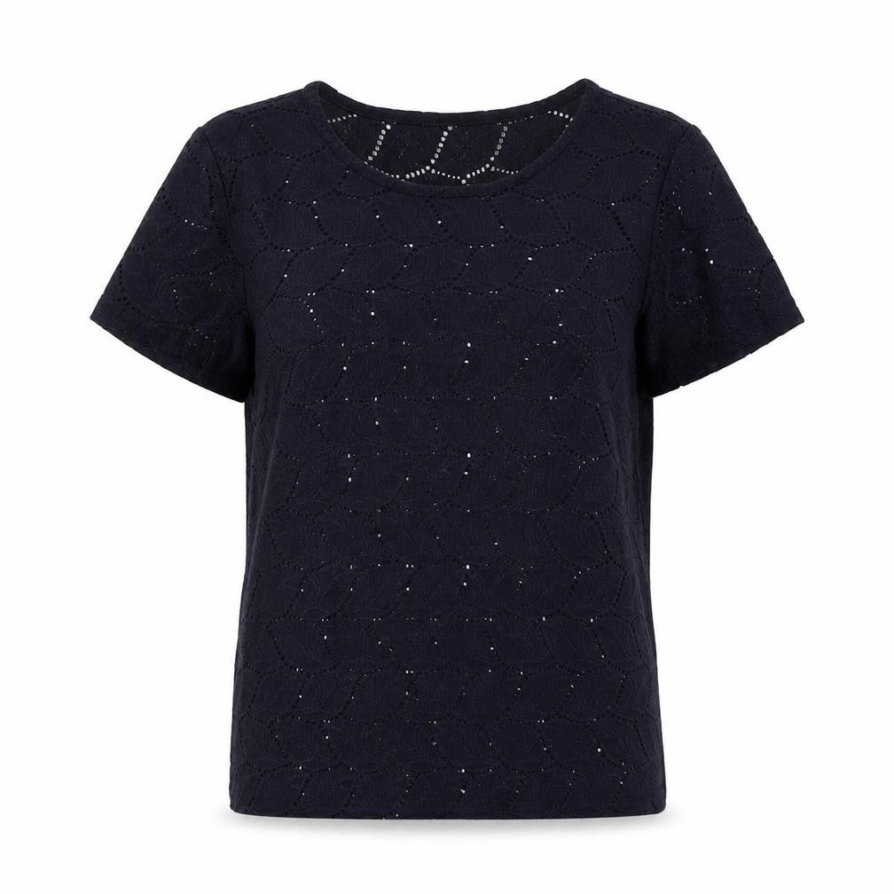 Womens UK Size XS Jacqueline de Yong Black Cotton T-Shirt