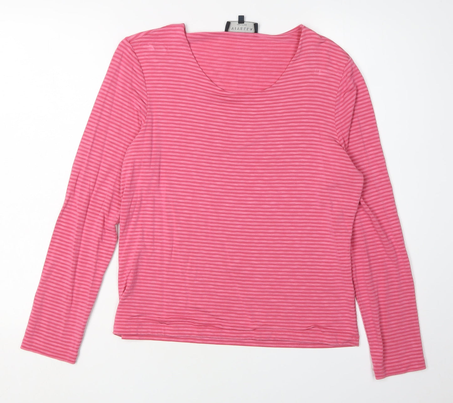 Viyella Women's Pink Striped T-Shirt M Petites