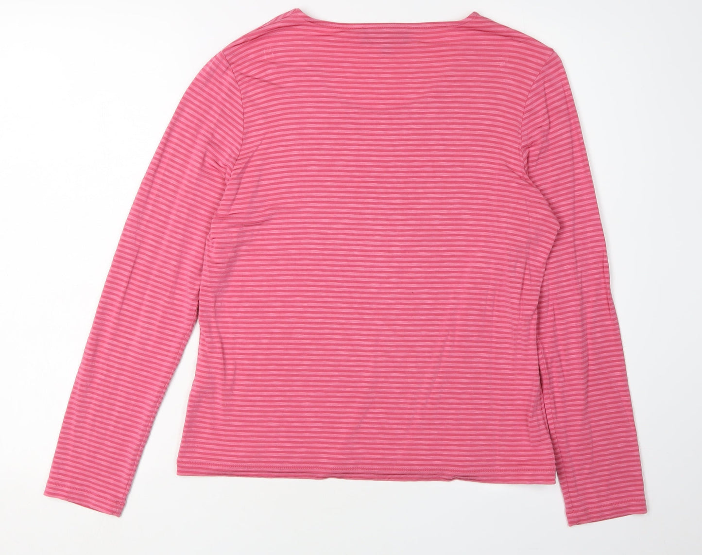 Viyella Women's Pink Striped T-Shirt M Petites