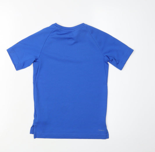 Adidas Boys Blue T-Shirt, Size 7-8Y, Breathable Quick Dry