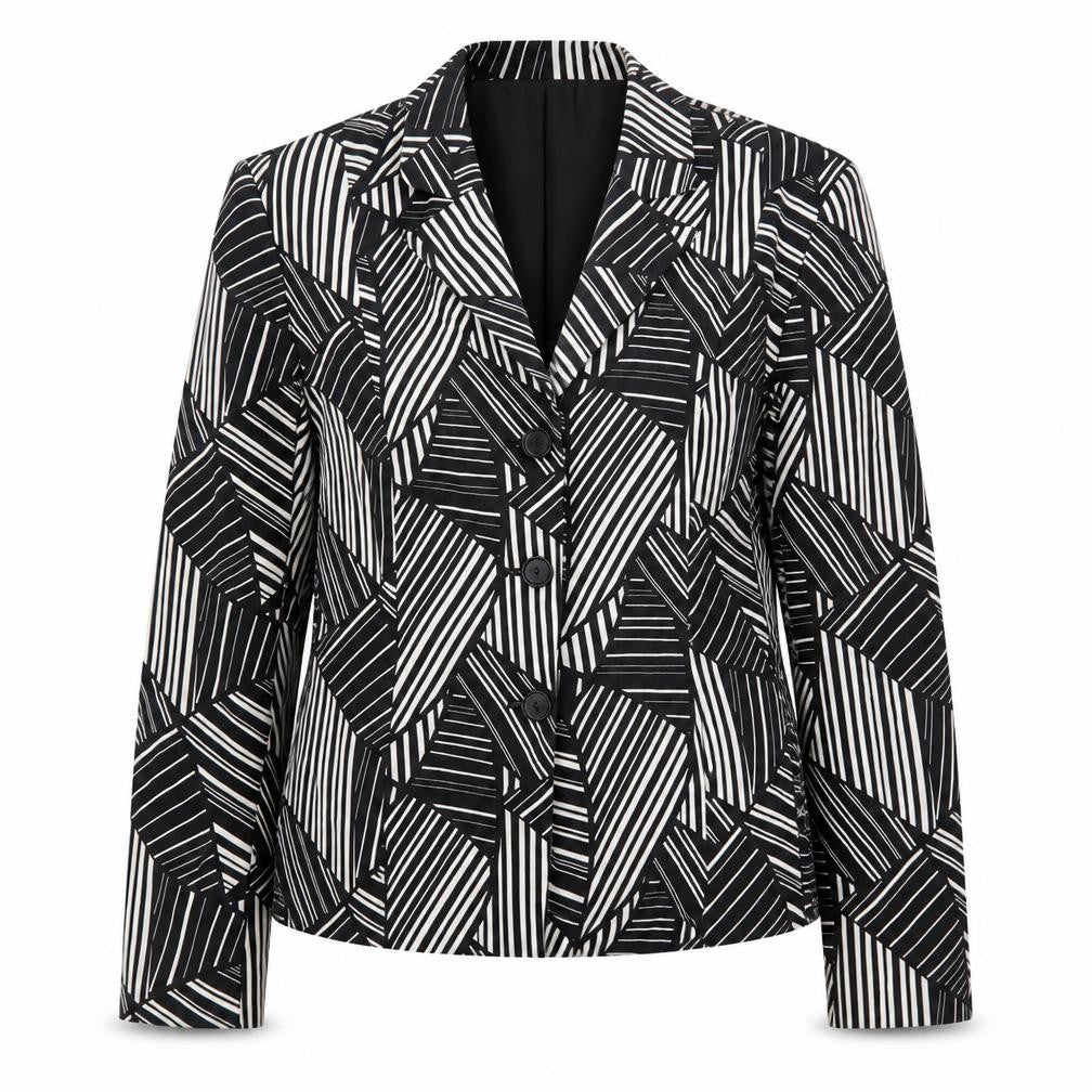 Kaleidoscope Women's Black Geometric Suit Jacket - Size 16