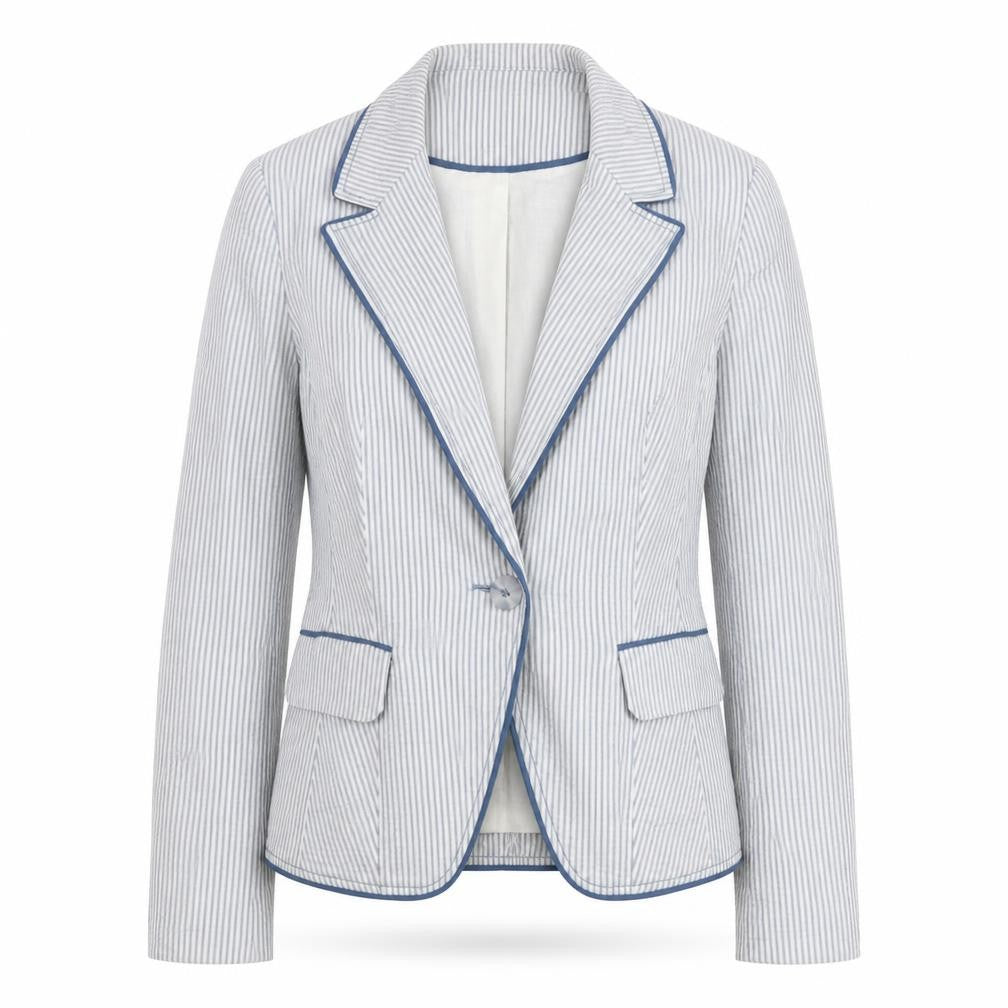 Monsoon Women's Blue Striped Blazer Jacket 10