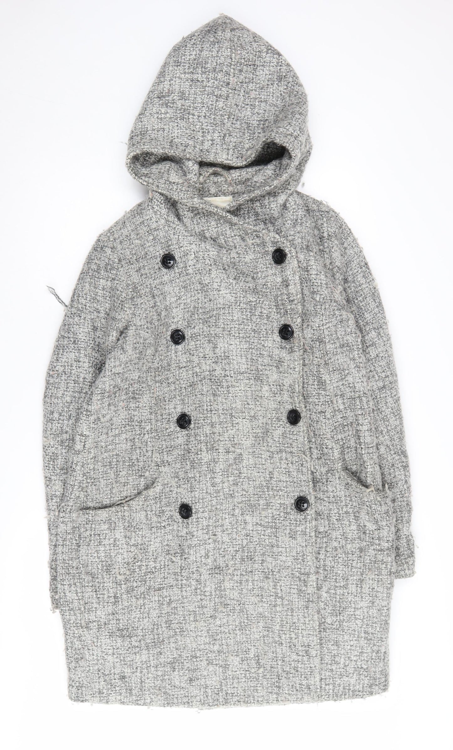 Vero Moda Women's Grey Hooded Coat, Size M, Winter Style