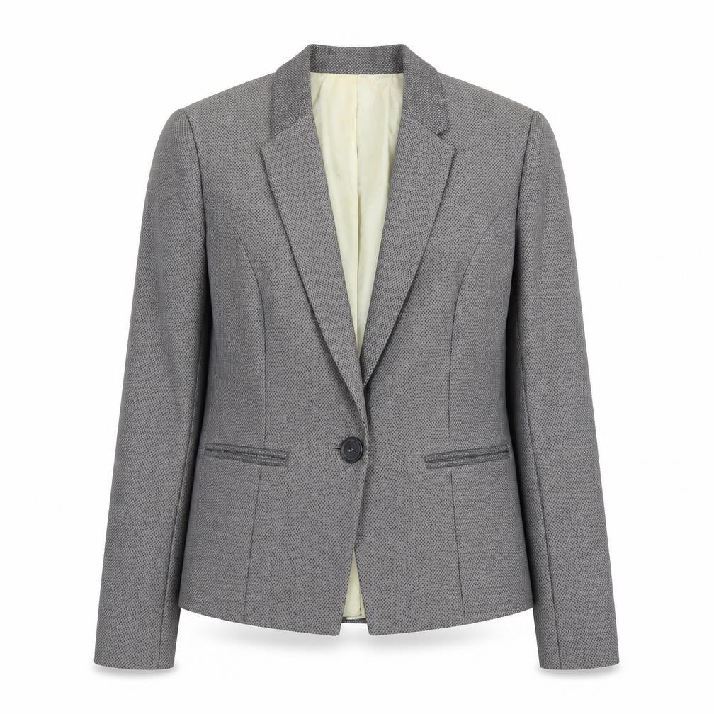 Next Grey Petite Blazer Women Size 10 Trouser Suit