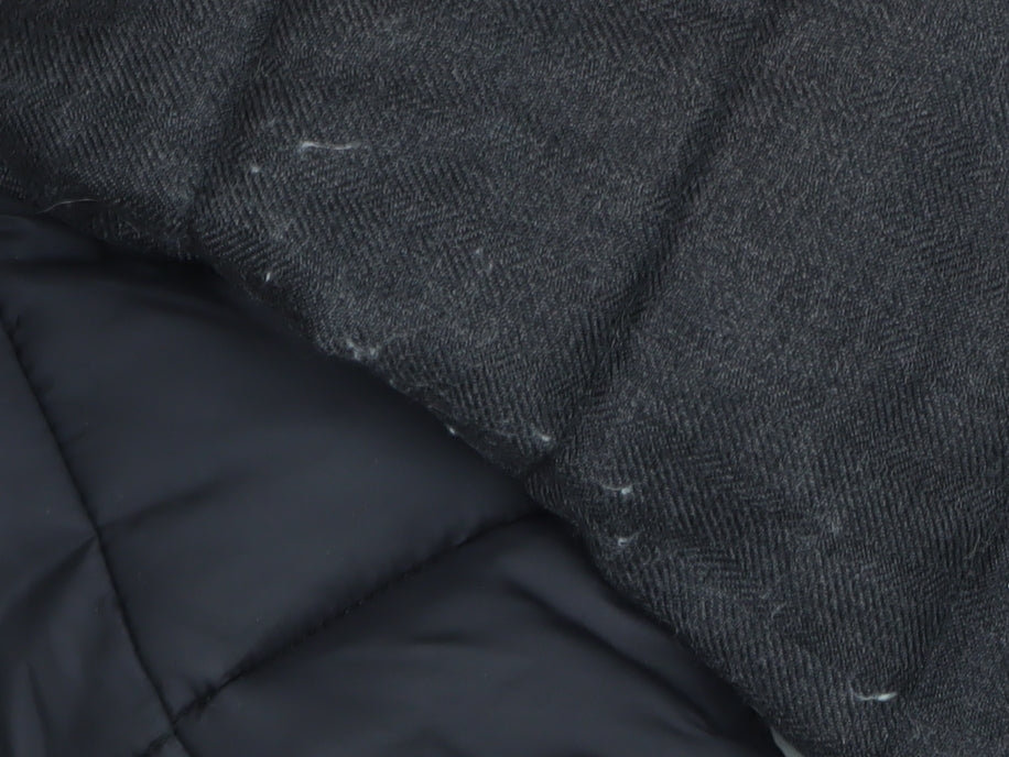 Superdry Mens Black Puffer Jacket M Hooded Mid-Length