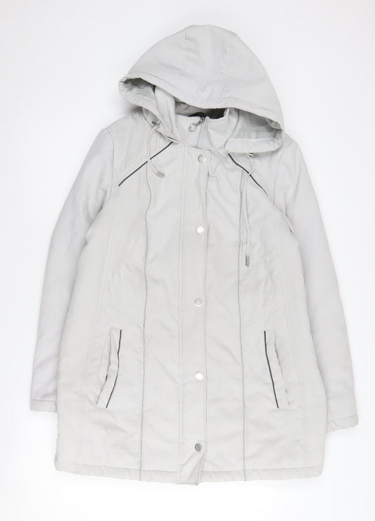 Anna Rose Women's Ivory Hooded Parka Jacket M