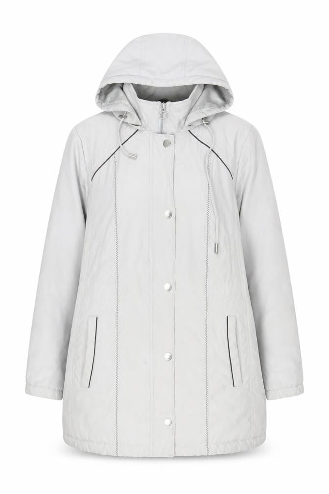 Anna Rose Women's Ivory Hooded Parka Jacket M