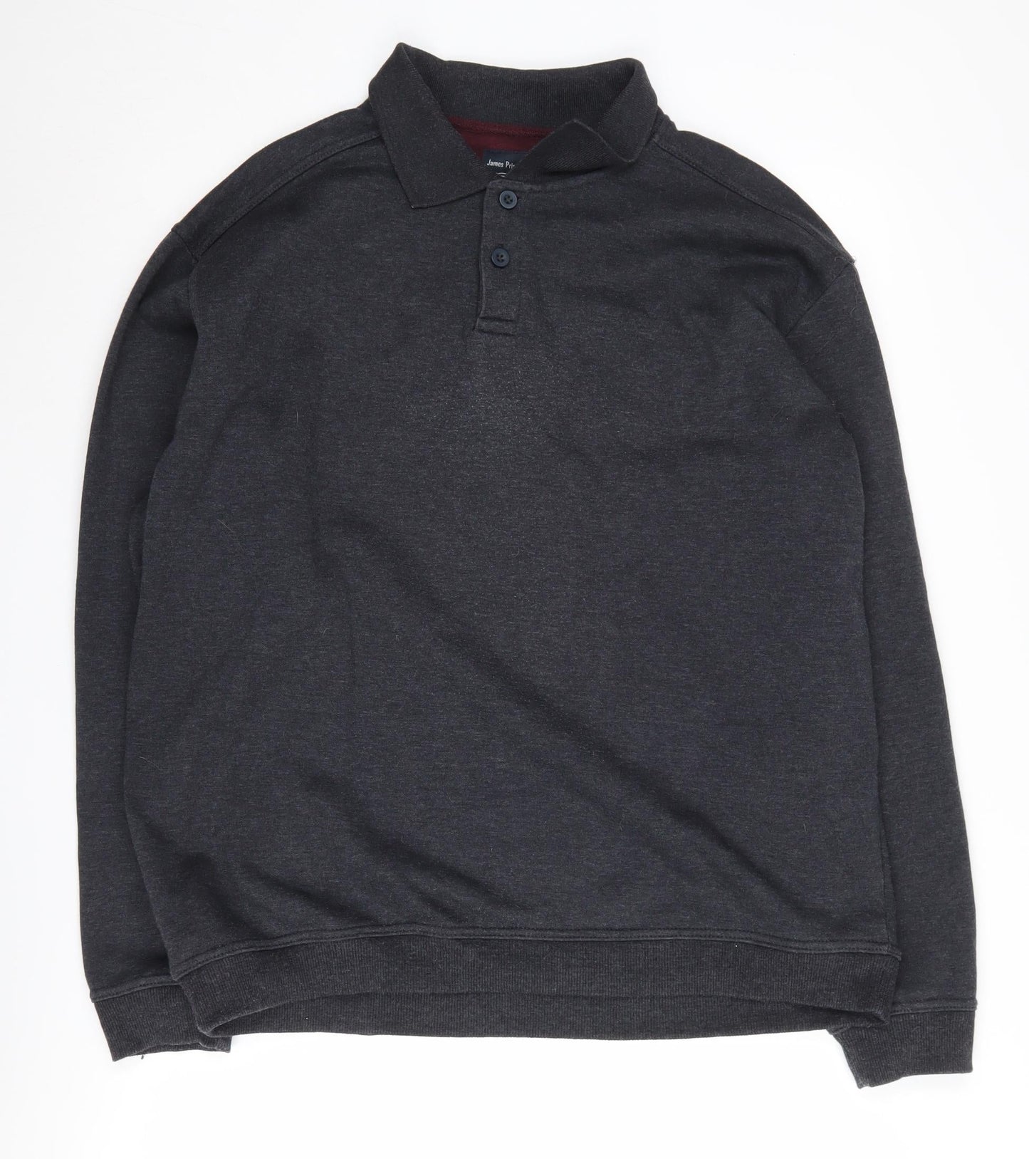 James Pringle Black Henley Sweatshirt XL Men's