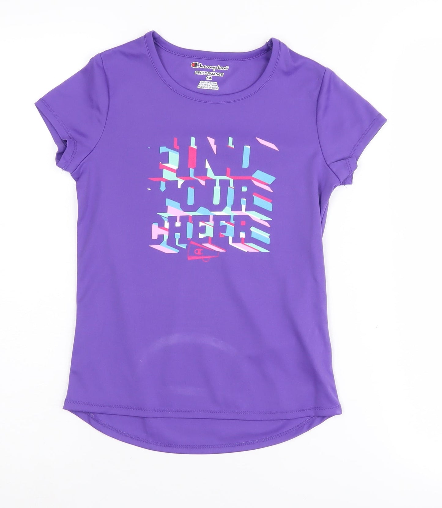 Champion Girls' Purple Graphic T-Shirt 6Yrs for Active Sports