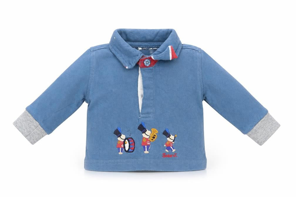 Jasper Conran Unisex Blue Polo 0-3M Embroidered Cotton