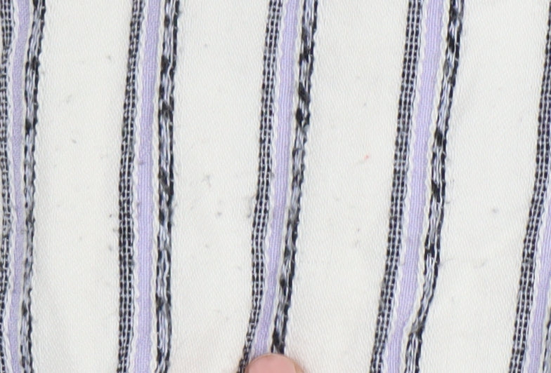 Club Monaco Women's White Wrap Skirt, Size M, Striped