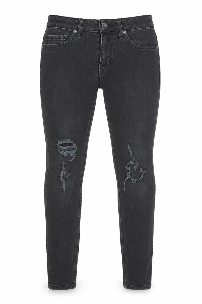 Topman Men's Black Skinny Jeans 28S Distressed Denim