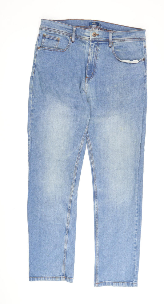 Cotton Traders Men's Blue Straight Jeans, Size 36