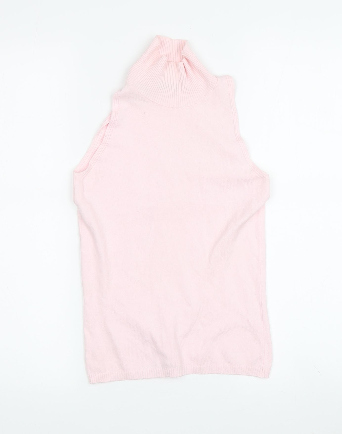 Benetton Women's Pink Sleeveless High Neck Tank Size S