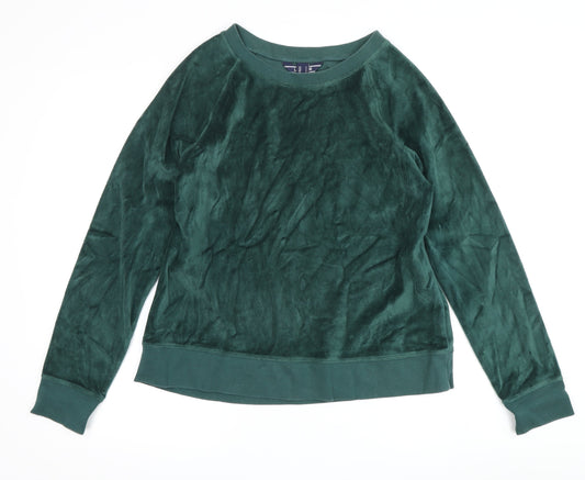 Land's End Women's Green Velour T-Shirt Size S