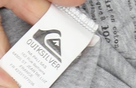 Quiksilver Women’s Grey XS Cotton V-Neck T-Shirt
