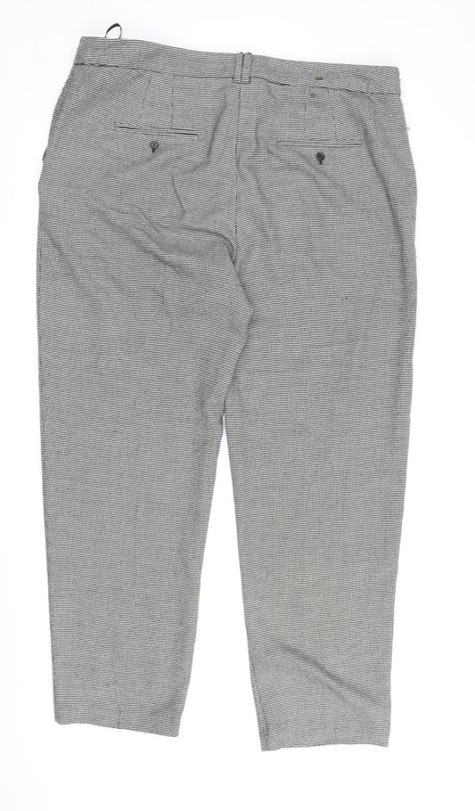 Marks and Spencer Women's Black Geometric Trousers Size 16