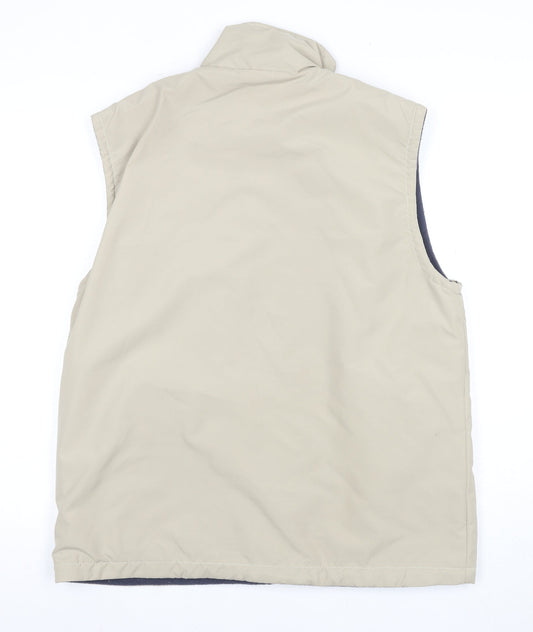 Embrogo Men's Beige S Casual Sleeveless Jacket