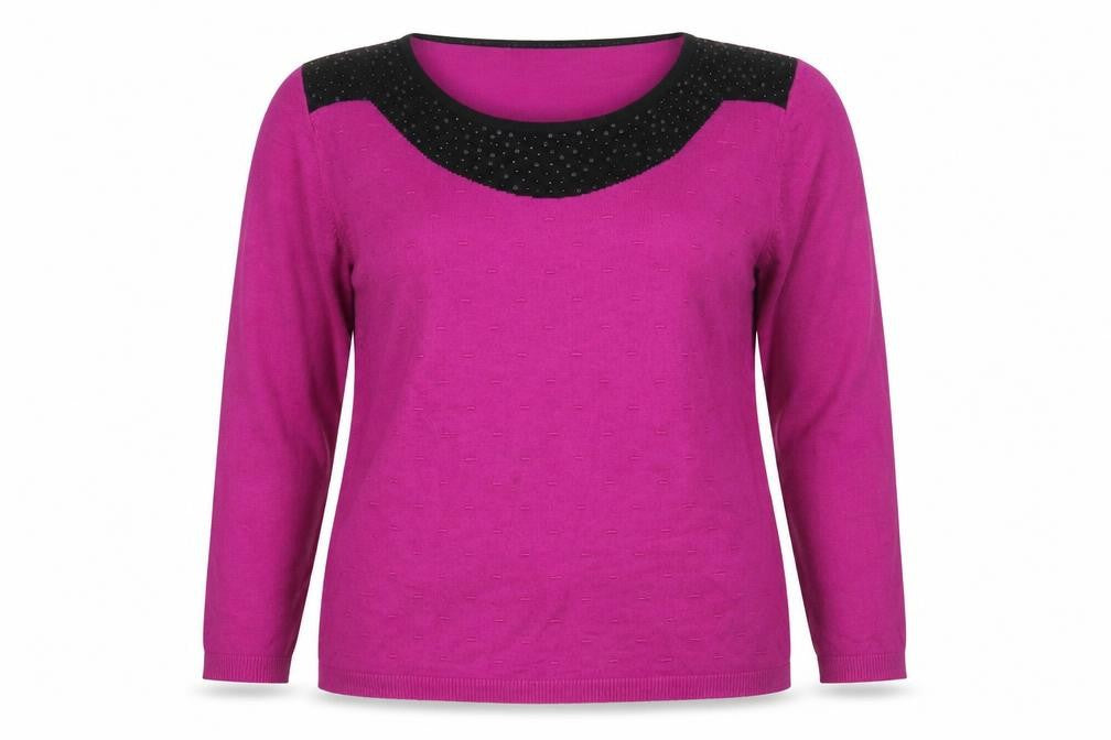 Womens UK Size XL BASSINI Purple Viscose Blend Blouse