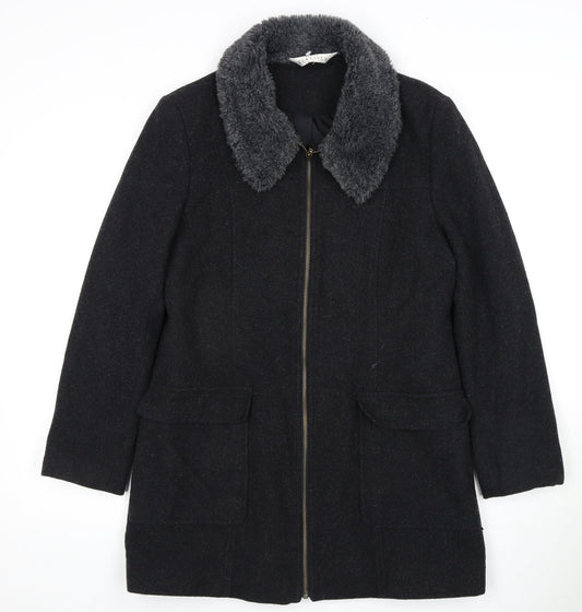 Modern Classics Women's Black Wool Coat Size 12
