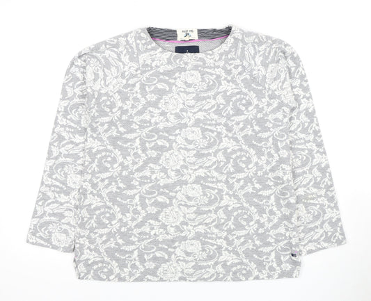 White Stuff Women's Grey Floral T-Shirt, XS