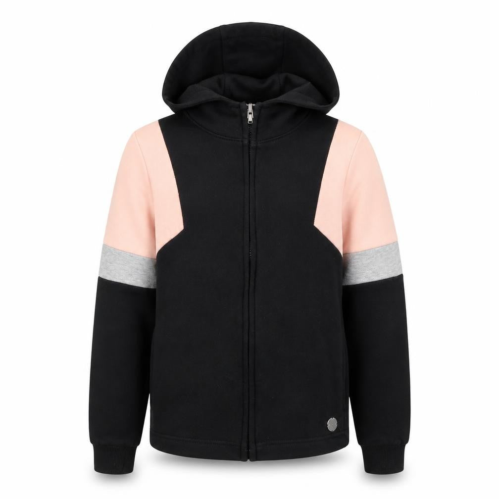 Front view of Firetrap girls’ black full zip hoodie 9-10 years
