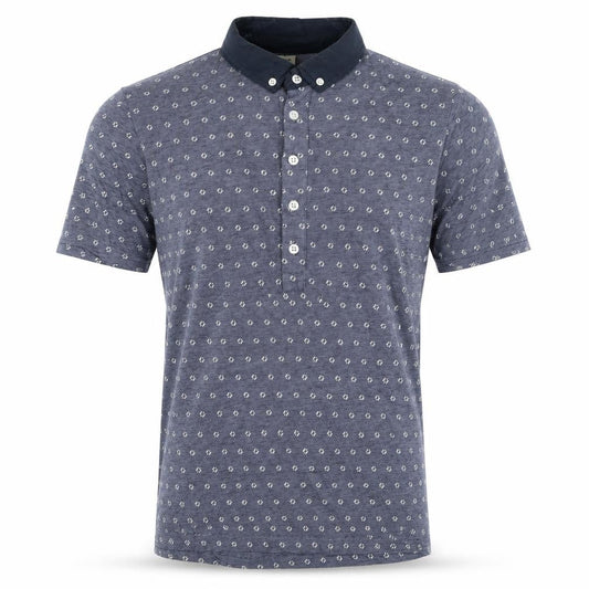 Jack & Jones Men's Blue Geometric Polo Shirt M