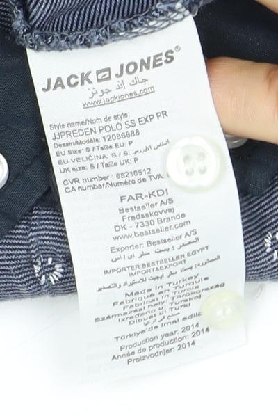 Jack & Jones Men's Blue Geometric Polo Shirt M