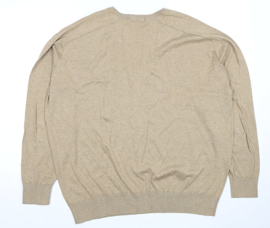 Lacoste Men's Beige Pullover Jumper, 6XL, V-Neck