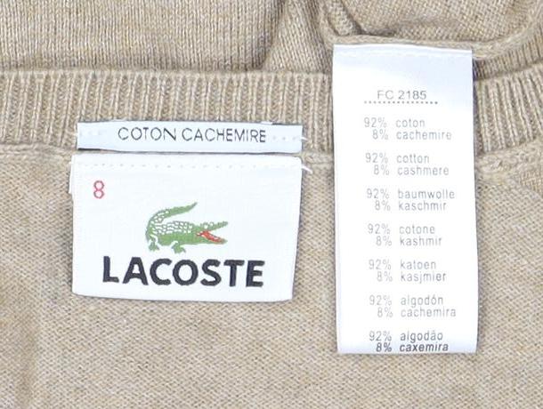 Lacoste Men's Beige Pullover Jumper, 6XL, V-Neck
