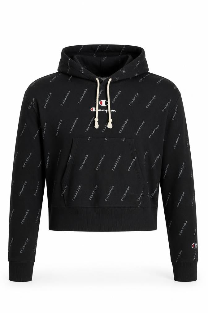 Womens UK S Regular Champion Black Pullover Hoodie