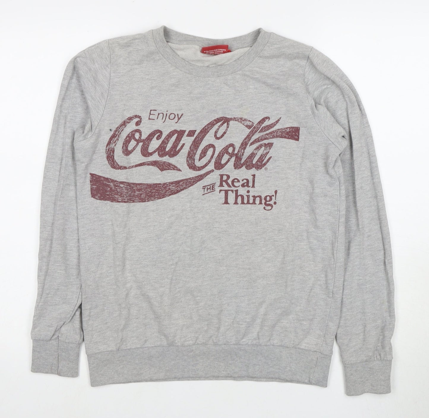 Coca-Cola Women's Grey Pullover Jumper Size 10