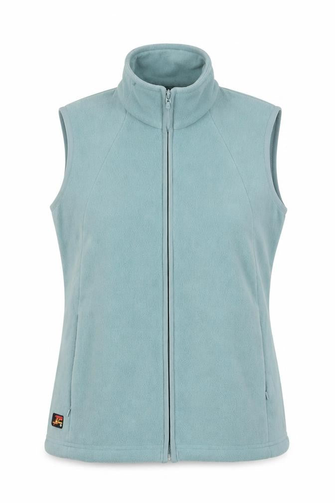 Front view of Gelet Women’s Blue Fleece Waistcoat, size UK 12