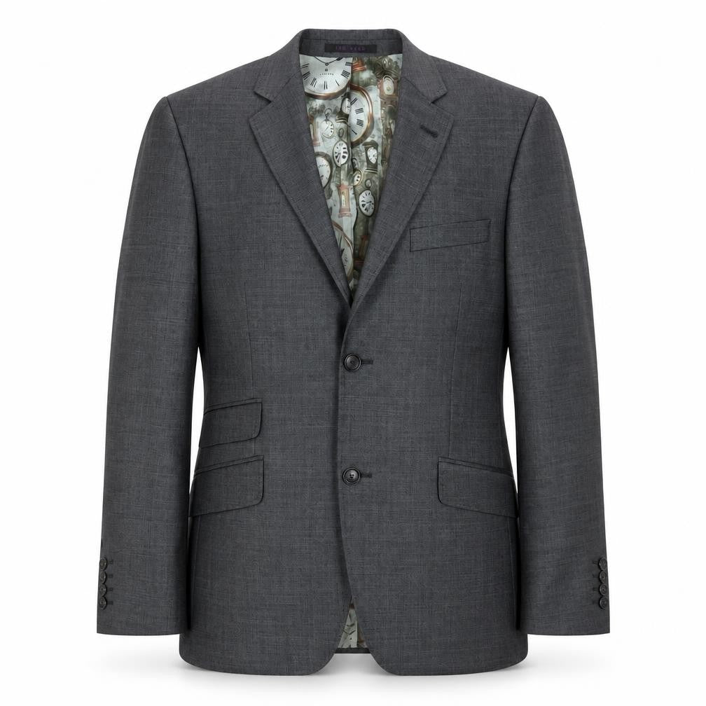 Mens 38 Chest Regular Ted Baker Grey Two-Button Blazer