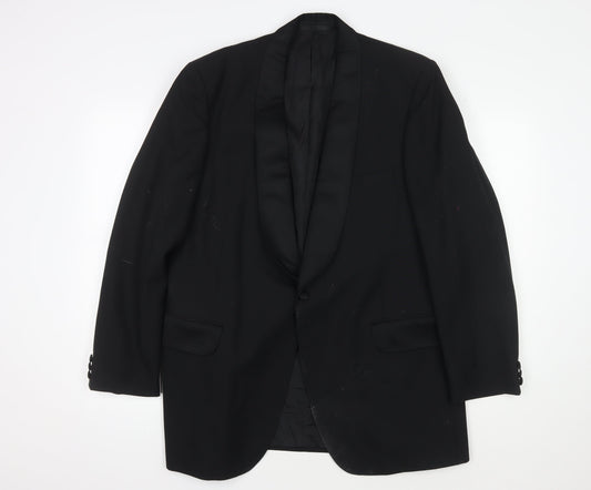 Moss Bros Men's Black Tuxedo Blazer, Size 42, Shawl Lapel